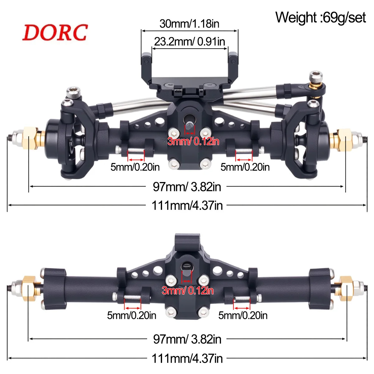 Rc Hobby Racing - 1Set Plastic Axles w/ Servo Mount