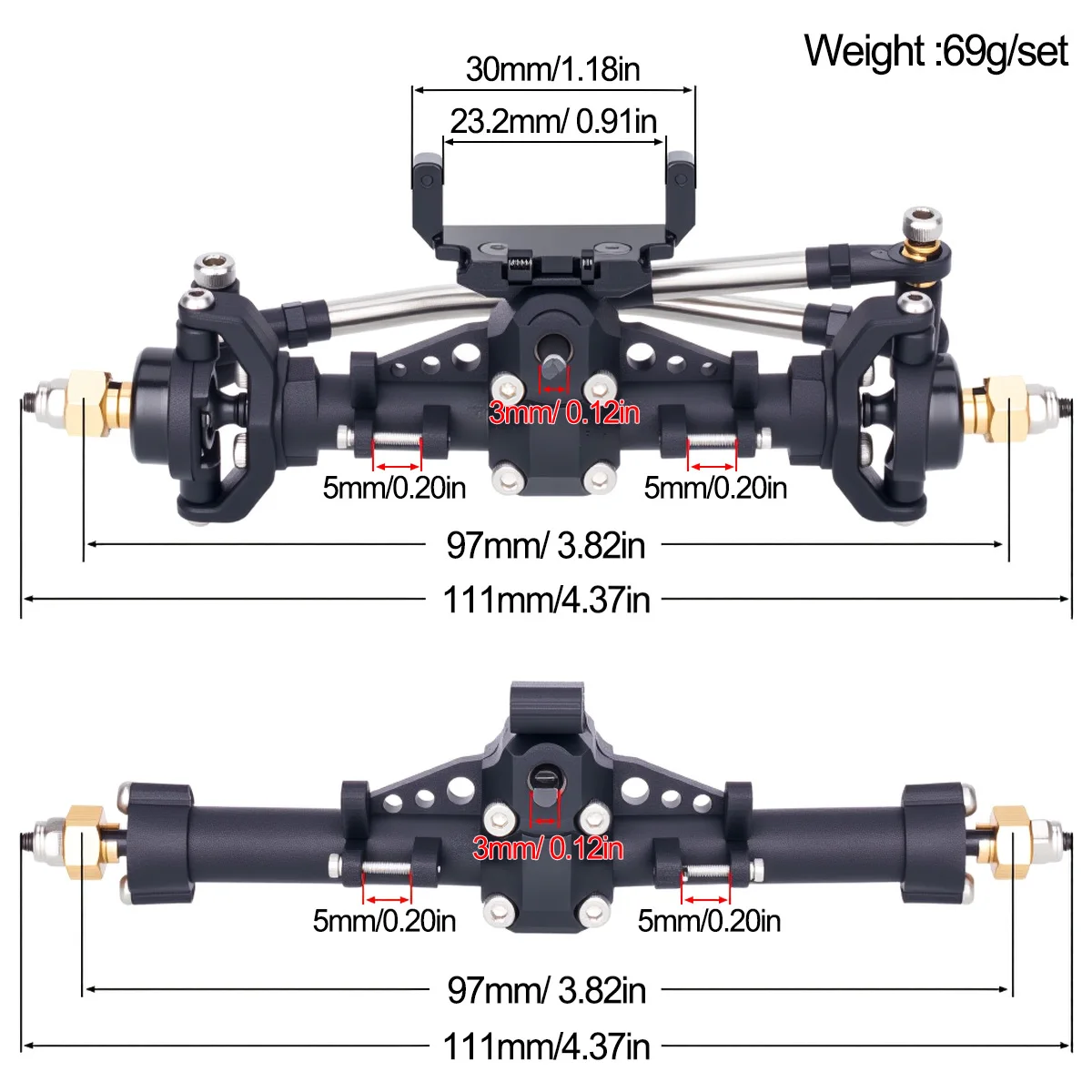 Plastic SCX24 Front Rear Axle  - огляд і ціна Rc Hobby Racing